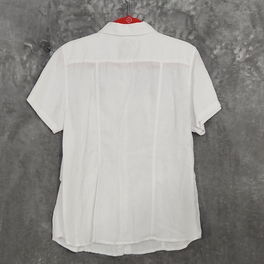 Tommy Bahama White Linen Blend Button Front Camp Shirt Women's L - Picture 2 of 5